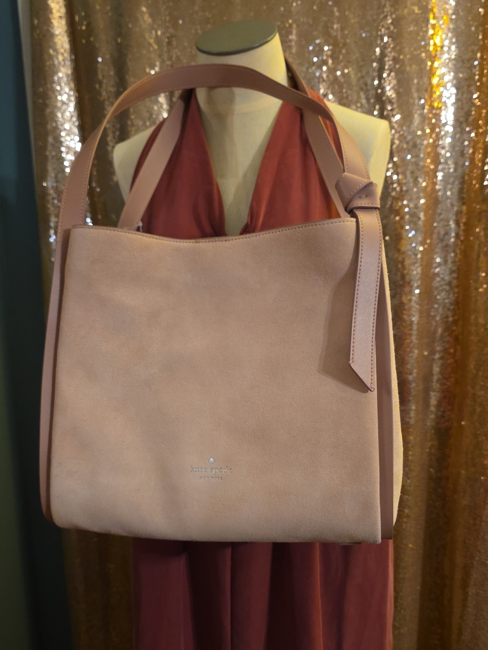 Kate Spade Blush Pink Suede Shoulder Bag